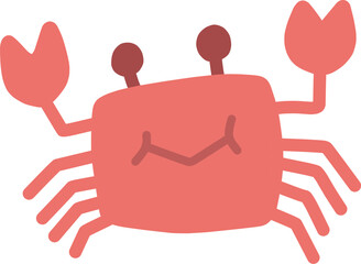 シンプルにデフォルメした手描きのカニのイラスト