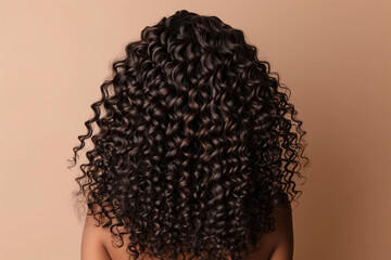 Portrait of woman with natural hair from rear view