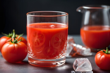tomato juice in a watermelon glass