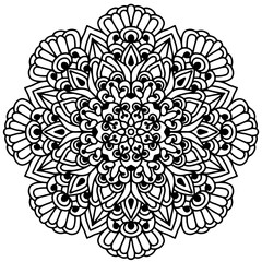 Mandala Coloring Page, Floral Mandala Coloring Page For Adults