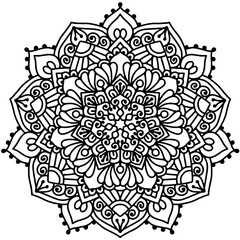 Mandala Coloring Page, Floral Mandala Coloring Page For Adults