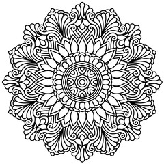 Mandala Coloring Page, Floral Mandala Coloring Page For Adults