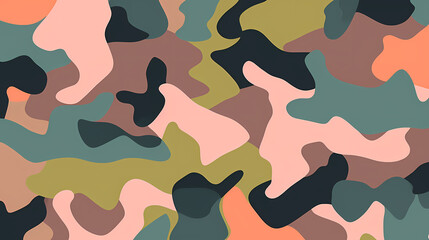 Camouflage pattern with organic shapes, camouflage texture