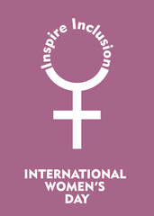 International womens day 2024, concept poster, background. Campaign theme inspire inclusion. Vector illustration