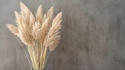background with decorative panicles of cortadelia in pastel colors