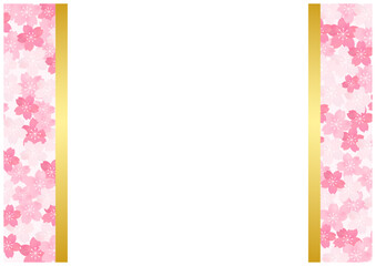 桜が美しい春の和風フレーム背景42