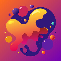 Fototapeta na wymiar Fluid Gradient Blob Shapes - Abstract Colorful Background Vector
