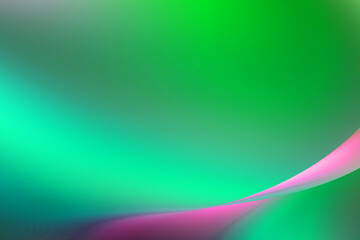 Abstract background green gradient pink curves.