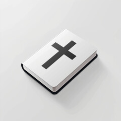 Obraz premium Modern Minimalist Holy Bible Icon: Sleek Religious Symbol with Soft Shadow on a Light Gradient Background