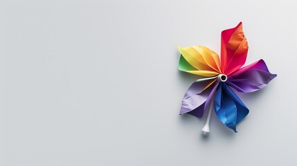 A colorful pinwheel spinning against a solid white background, great for overlaying custom patterns or graphics.



