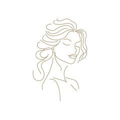 Line art beauty women head face vector illustration