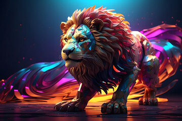 a lion with an abstract theme