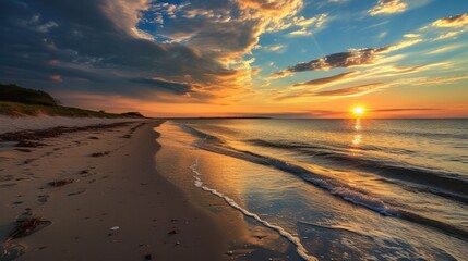 Fototapeta na wymiar Beautiful Beach In The Sunset