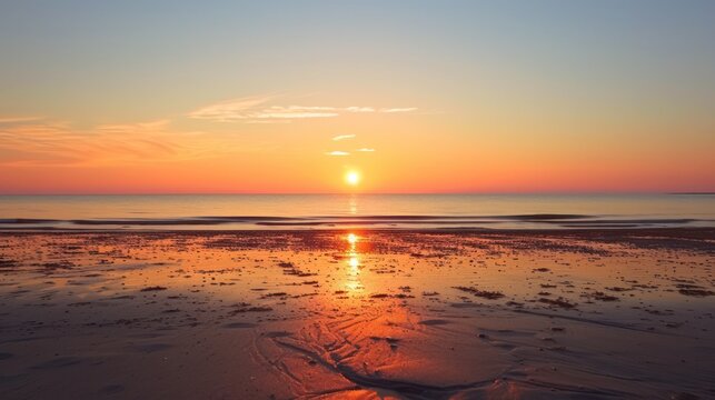 Beautiful Beach In The Sunset