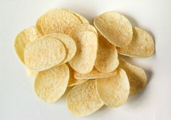 potato chips snack on a white background