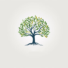 Obraz premium The logo design with a tree object represents growth, sustainability and environmental balance