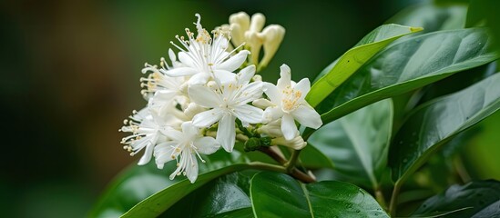 A detailed view of a delicate white blossom on an Exochord Racemos shrub, showcasing its elegant beauty and intricate petals.
