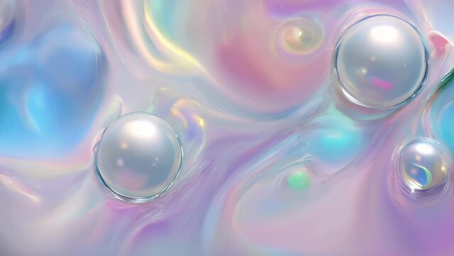 Abstract iridescent background with pearls