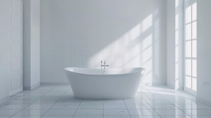 Fototapeta na wymiar Modern bright bathroom with empty walls