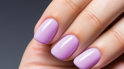 Close-up of womans hand with beautifully manicured nails painted in soft pastel shades