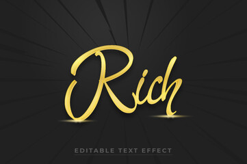 Rich 3d text effect, luxury editable style template