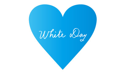 ホワイトデー　White Day　文字　筆記体　英語	ハート囲み