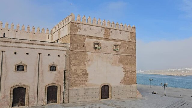 Walls of Kasbah of the Udayas,  in Rabat, Morocco