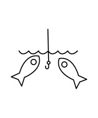 fish with hook icon, vector best line icon.