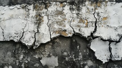 Vintage Cracked Concrete Wall Texture: Grungy Background for Design