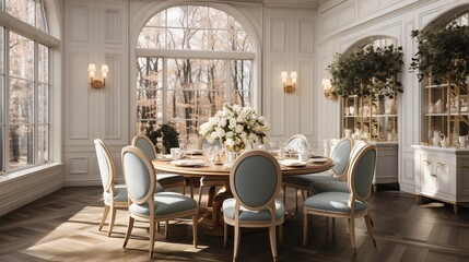 Elegant White Dining Room