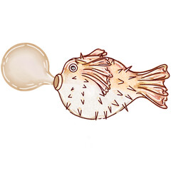 puffer fish message box © Konkanok