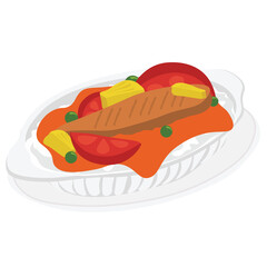 salmon steak with vegetables, Baked Pork Chop Rice, 港式焗豬扒飯