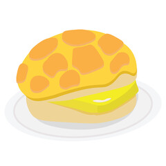 Pineapple Bun With Butter, 菠蘿油, 菠蘿包