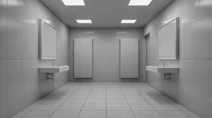 Modern bright bathroom with empty walls
