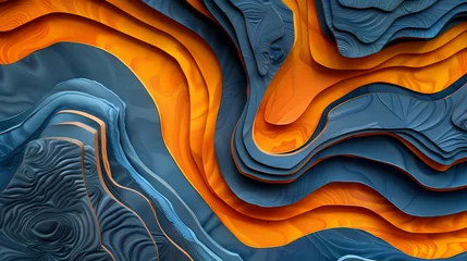 Türaufkleber abstract waves wallpaper. Generative AI © Jannik