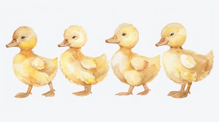 watercolor baby ducks clipart full body isolated on white background --ar 16:9 --v 6 Job ID: 426375b1-89ca-449e-a446-e1bd3741143d