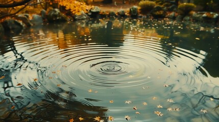 Ripples dance across a tranquil pond, whispering secrets of harmony and conservation.