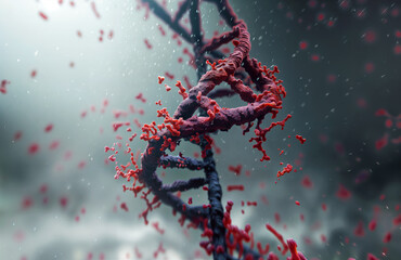 DNA damage and human disease, .Dna strand science background - obrazy, fototapety, plakaty