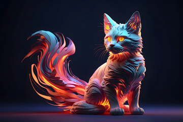 a cat with an abstract theme