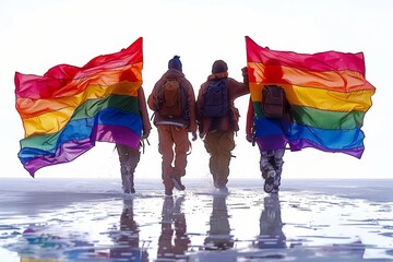 LGBTQ Pride tropical. Rainbow freedom of association colorful inscribed angle diversity Flag. Gradient motley colored adamasgender LGBT rights parade festival captivating diverse gender illustration
