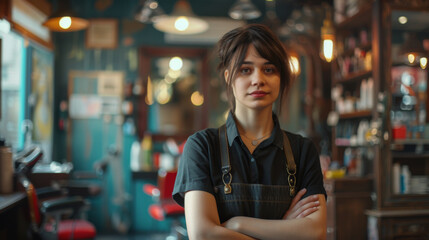 Portrait of hairdresser