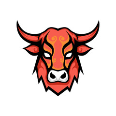 angry bull icon logo design