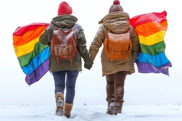 LGBTQ Pride lgbtq+ designers. Rainbow world peace colorful multiple diversity Flag. Gradient motley colored national coming out day LGBT rights parade festival lgbtqpi2sa diverse gender illustration