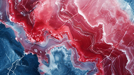 abstract marbled background, decorative painted texture, liquid paint, marbling effect, agate macro lines wallpaper, red, blue