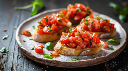 Frische Bruschetta in perfekter Pr&auml;sentation