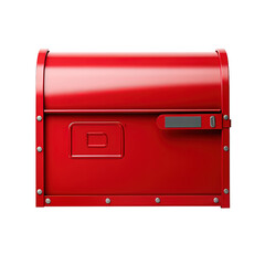 Red mailbox isolated on white or transparent background
