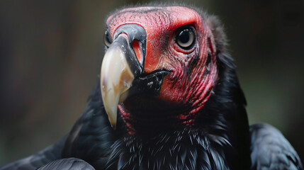 A majestic red headed vulture