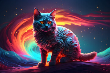 a cat with an abstract theme