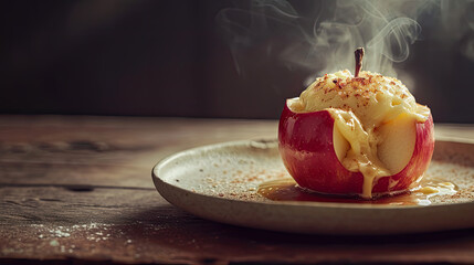Elegantes Dessert mit Apfel
