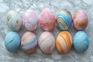 Obraz premium easter eggs with marble motiff in pastel colors (4)